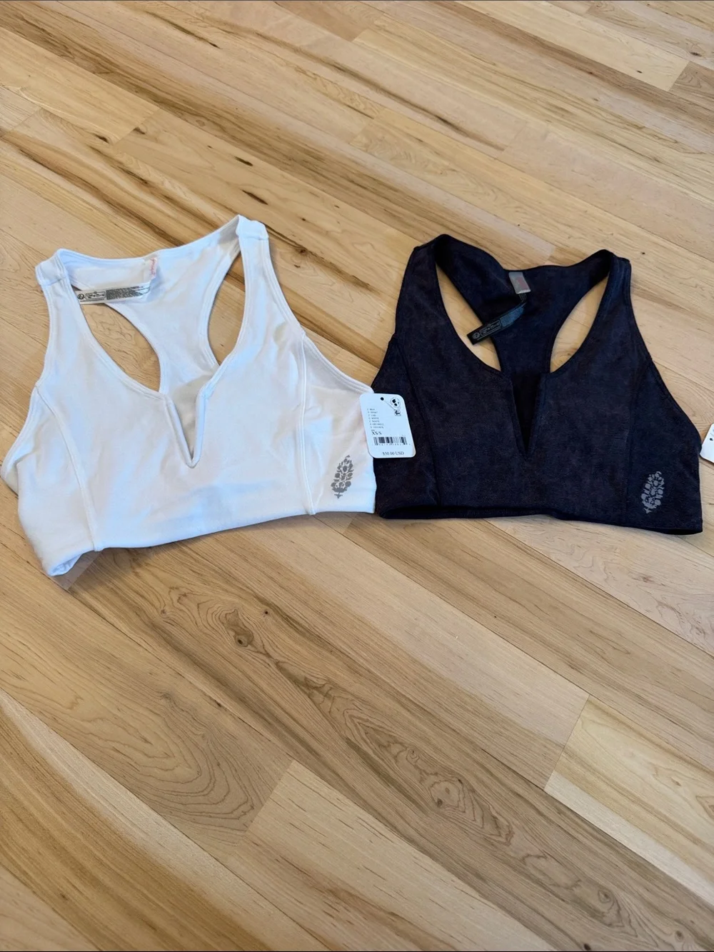 Free People Movement Go to Smooth V Neck Sports Bra-Set of 2-New-XS/S